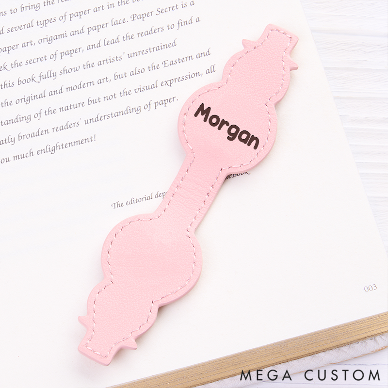Personalized Leather Snowman Bookmark Custom Engraved Bookmark