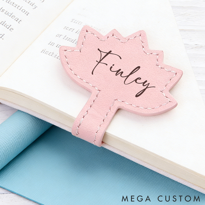 Personalized Leather Yoga Symbol Bookmark Custom Engraved Bookmark