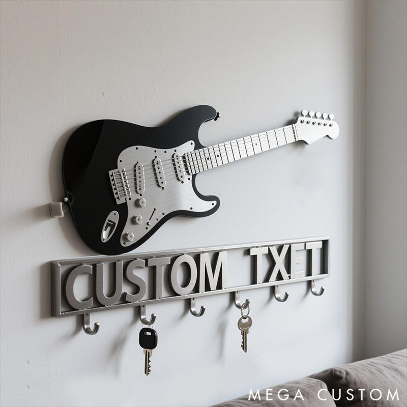 Personalized Metal Guitar Music Key Hook Gift for Music Lovers