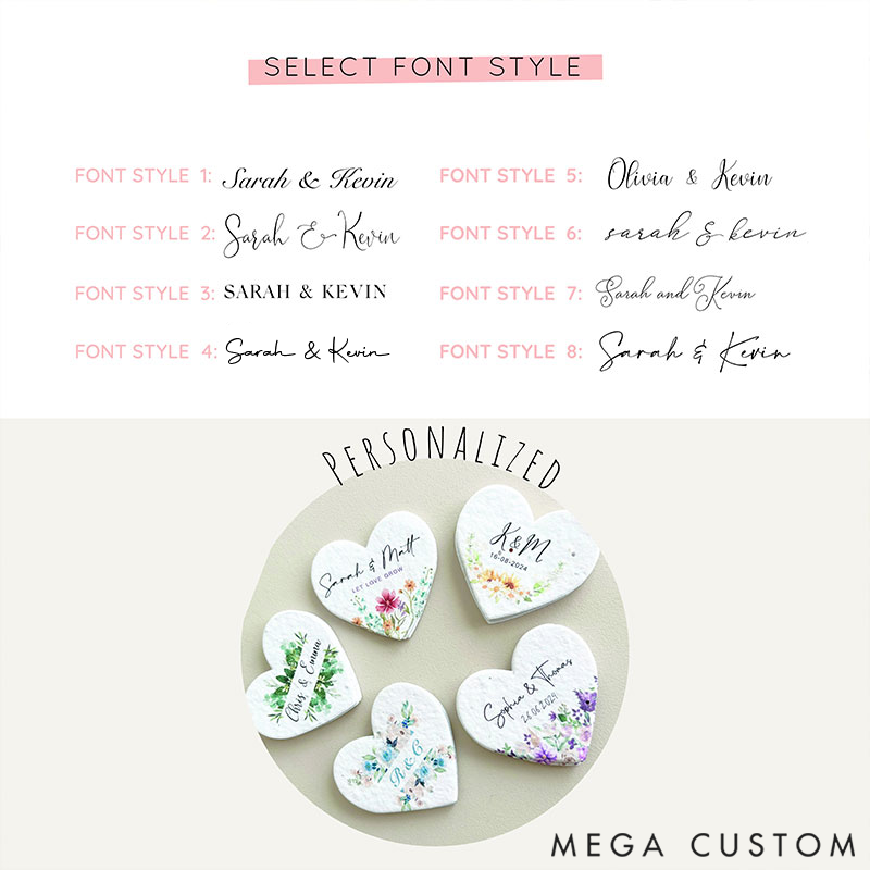 Personalized Bulk Packaged Plantable Heart-Shaped Seed Paper Wedding Favors and Thank You Gifts