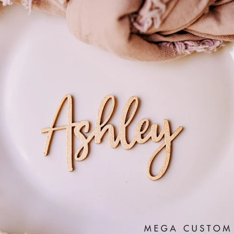 Personalized Birch Wood Name Cards for Weddings and Birthdays Decorative Labels