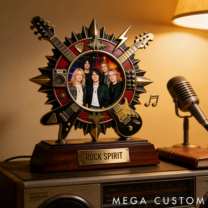 Personalized Rock and Roll Themed Commemorative Photo Frame/Display Piece Gift for Music Lovers