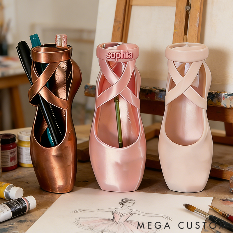 Personalized 3D-printed Ballet Shoes as Performance Gifts Can Also be Used as Makeup Brushes Paintbrushes or Vases
