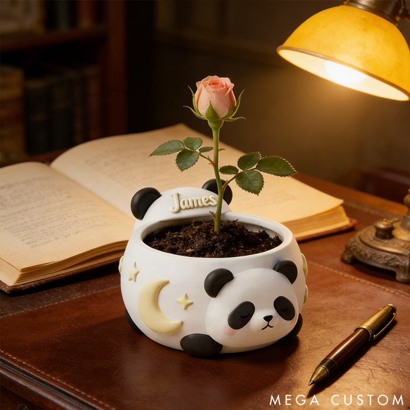 Personalized Adorable Panda Flower Pots Kawaii Animal Plant Pots for 3D Printing