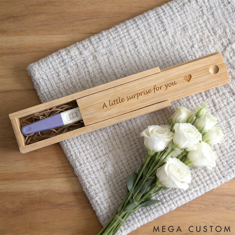 Personalized Pregnancy Test Kit Expectant Parents' Wooden Keepsake Box Cherish Memories