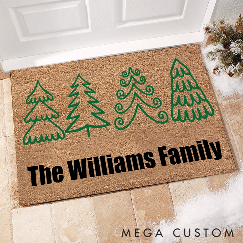 Personalized Christmas Doormat Add Your Family Name for a Festive Touch