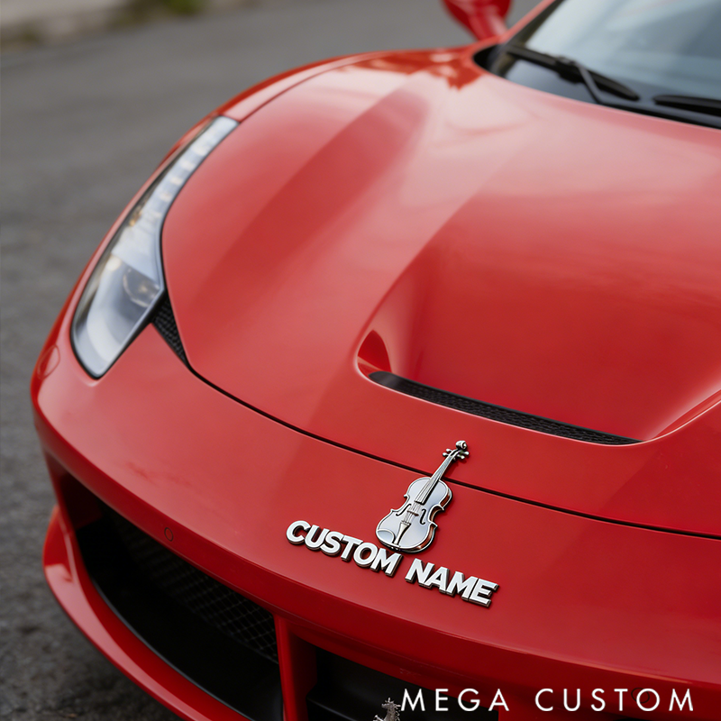 Personalized Car Logo with Stylish Musical Elements Ideal for All Music Aficionados