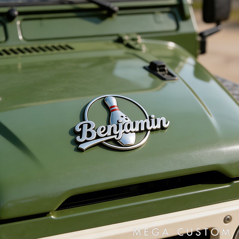 Personalized Bowling Ball Car Badge Instantly Adds Exclusive Style to Your Vehicle