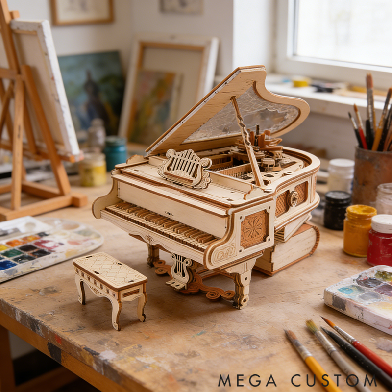 Piano Music Box DIY Wooden Music Box Unique Gift Special Souvenir