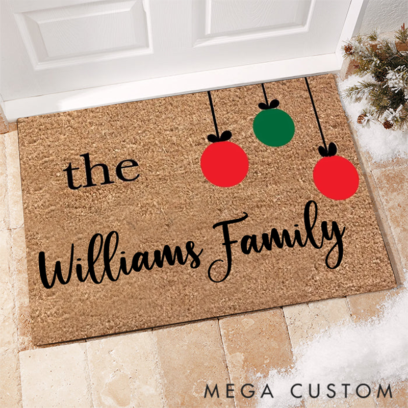 Personalized Christmas Doormat Create a Warm Atmosphere with Your Family Name