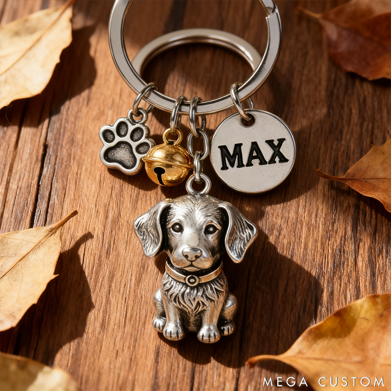 Personalized Pet Themed Keychain Custom Name Keyring Unique Gift for Birthdays Anniversaries