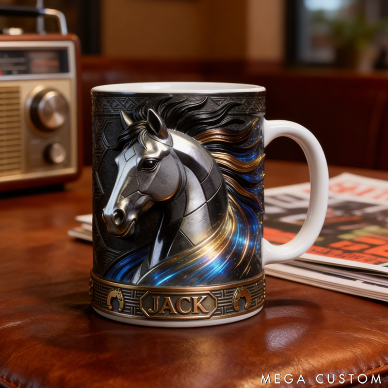 Personalized Horse Head Themed Mug