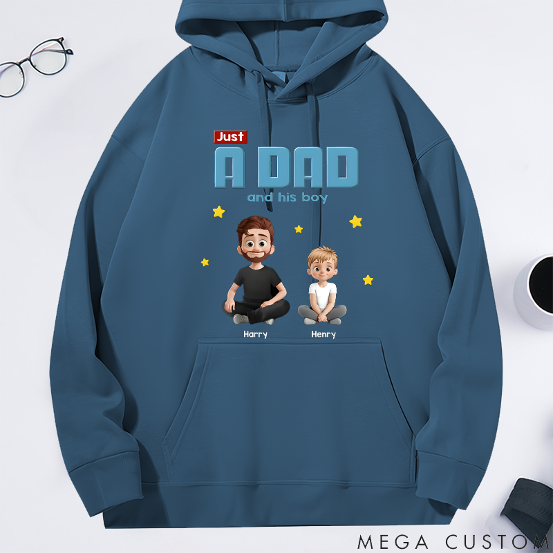 Personalized Just a Dad and His Child Gift for Dad Classic Hoodie Gift for Dad Grandpa