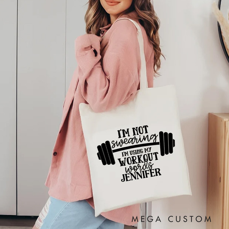 Personalized Tote Bag I'm Not Swearing Tote Bag Gym Tote Bag Sport Bag Aesthetic Tote Bag Canvas Tote Bag Zippered Tote Bag