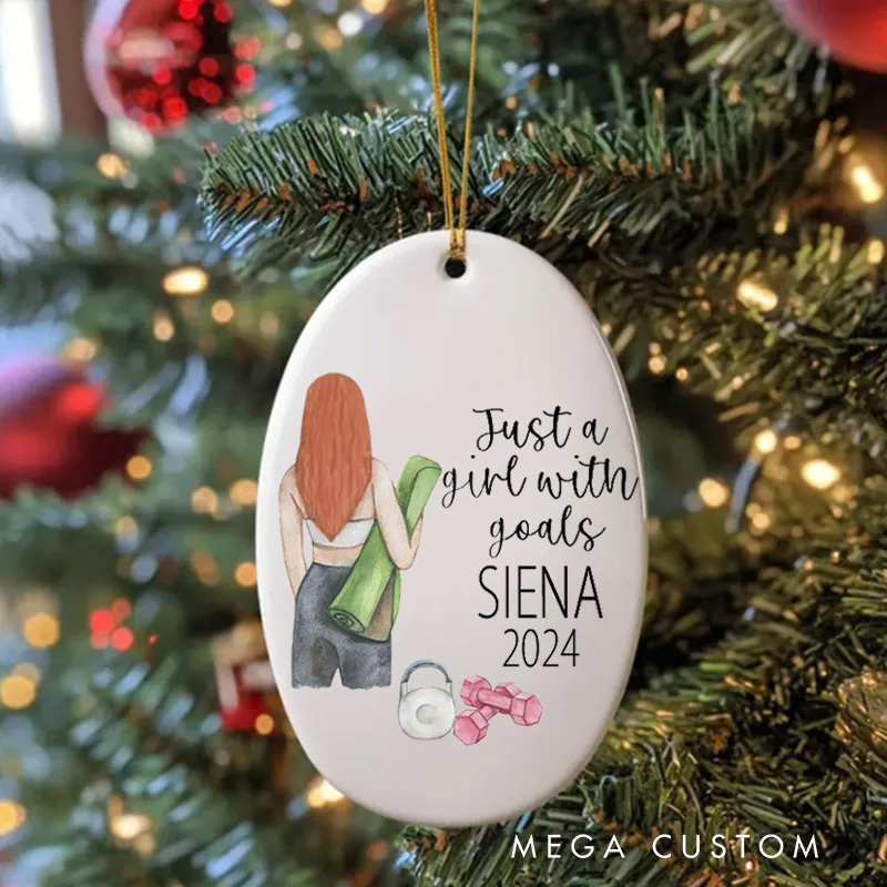 Personalized Workout Ornament with Name Gift for Fitness Lover Gym Gift Customized Keepsake