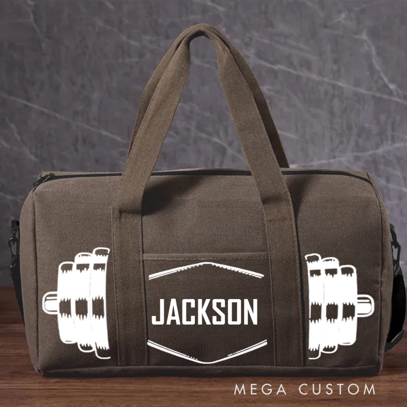 Personalized Canvas Duffle Bag for Fitness Weightlifting Duffel Bag Gym Bag Gym Lovers