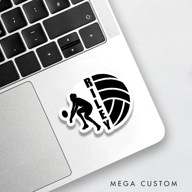 Personalized Volleyball Design Name Sticker with Custom Player Name for Sport Gift