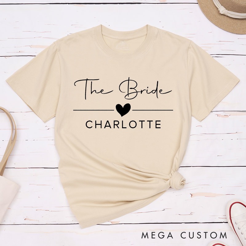 Personalized The Bride Matching T-Shirt Bridesmaid T-Shirt Bride's Crew T-Shirt Bachelorette Party Gift