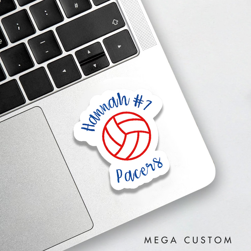Personalized Volleyball Player Decal Sticker with Custom Team Name ,Player Name and Number for Fans