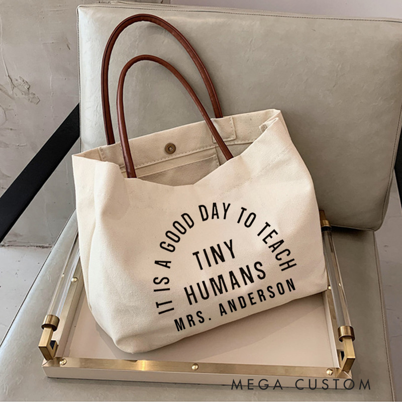 Personalized Teacher Canvas Tote Bag It Is a Good to Teach Design Appreciation Gift for Teachers