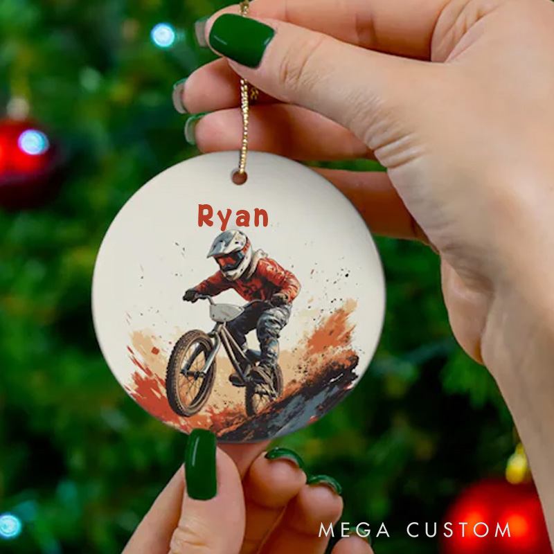 Personalized BMX Ornament Mountain Bike Racer Biker Ceramic Bicycle Motocross Gift Cyclist Gift Idea for Cycling Racing Riding Lovers 