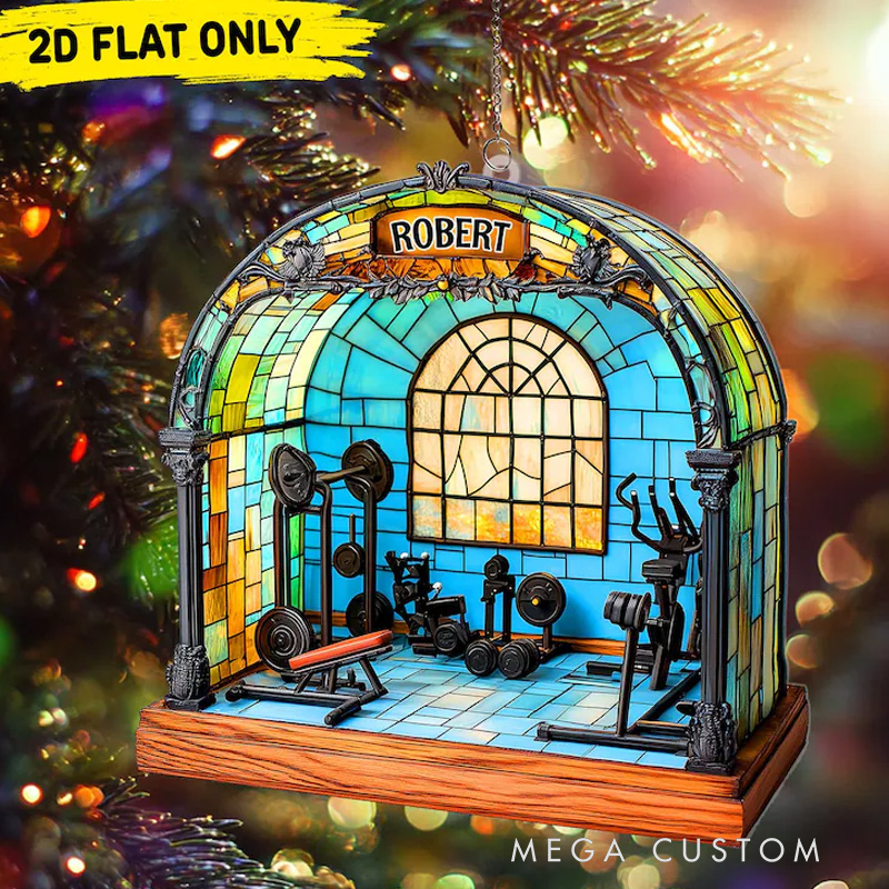 Personalized Gym Christmas Suncatcher Custom Workout Gift for Gym Lovers