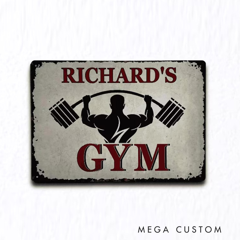 Personalized Gym Sign Metal Home Fitness Decor for Gym Lovers