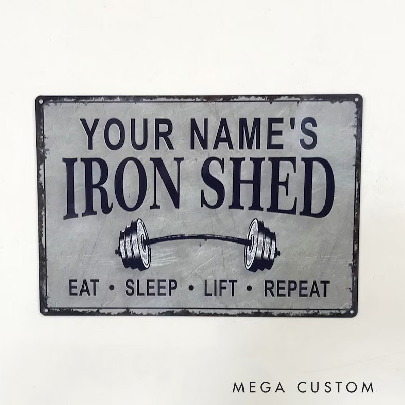 Personalized Metal Gym Sign Iron Shed Home Gym Decor for Gym Lovers