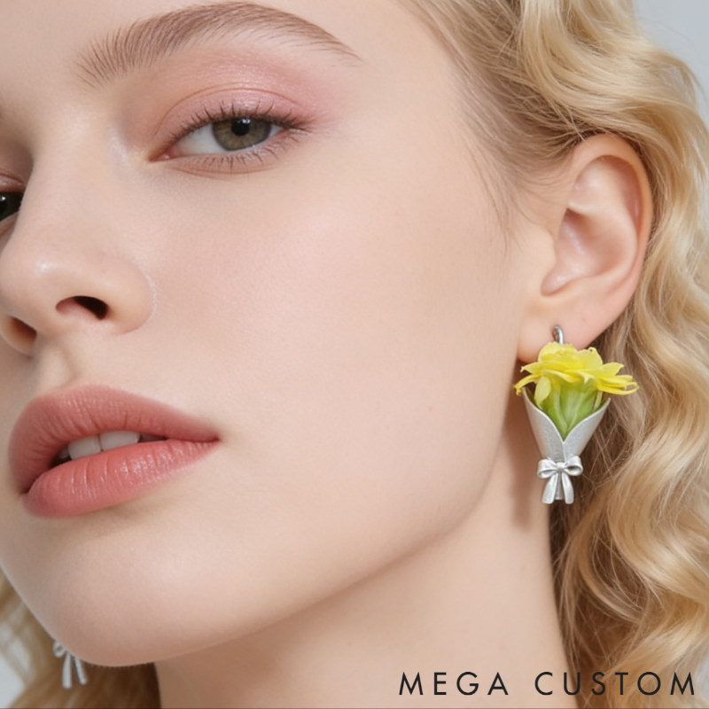 Personalized Floral Design Earrings Refreshing Vibe Unique Gift Choice Fresh Atmosphere Accessories for Her