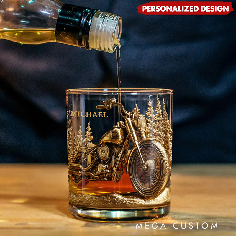 Personalized Motocross Racer Whiskey Glass Never Underestimate An Old Man with His Motorcycle Design Rock Tumbler Gift for Motocross Racers and Motorcycle Lovers
