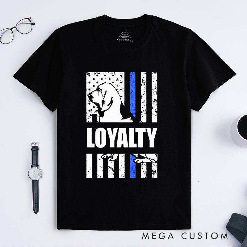 Personalized Police Loyalty Thin Blue Line K9 Support Design Gift for Police Officer T-Shirt