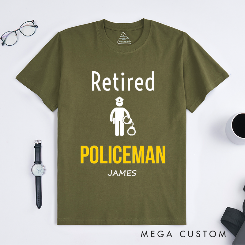 Personalized Police Retired Policeman Custom Design Gift for Police Officer T-Shirt