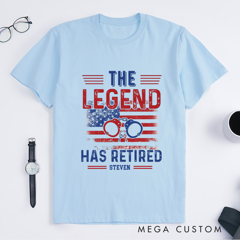 Personalized The Legend Has Retired Police Officer Custom Design Gift for Police Officer T-Shirt