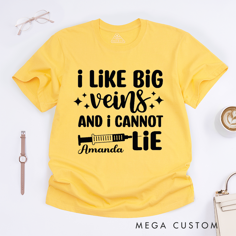 Personalized Funny Nurse T-Shirt with Bold Typography and Syringe Graphic Design Gift for Nurse