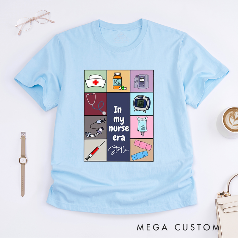 Personalized Cartoon In My Nurse Era T-Shirt Gift for Nurse