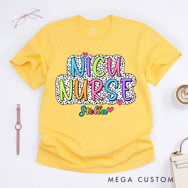 Personalized Bright and Cheerful NICU Nurse T-Shirt for Comfort and Style T-Shirt Gift for Nurse