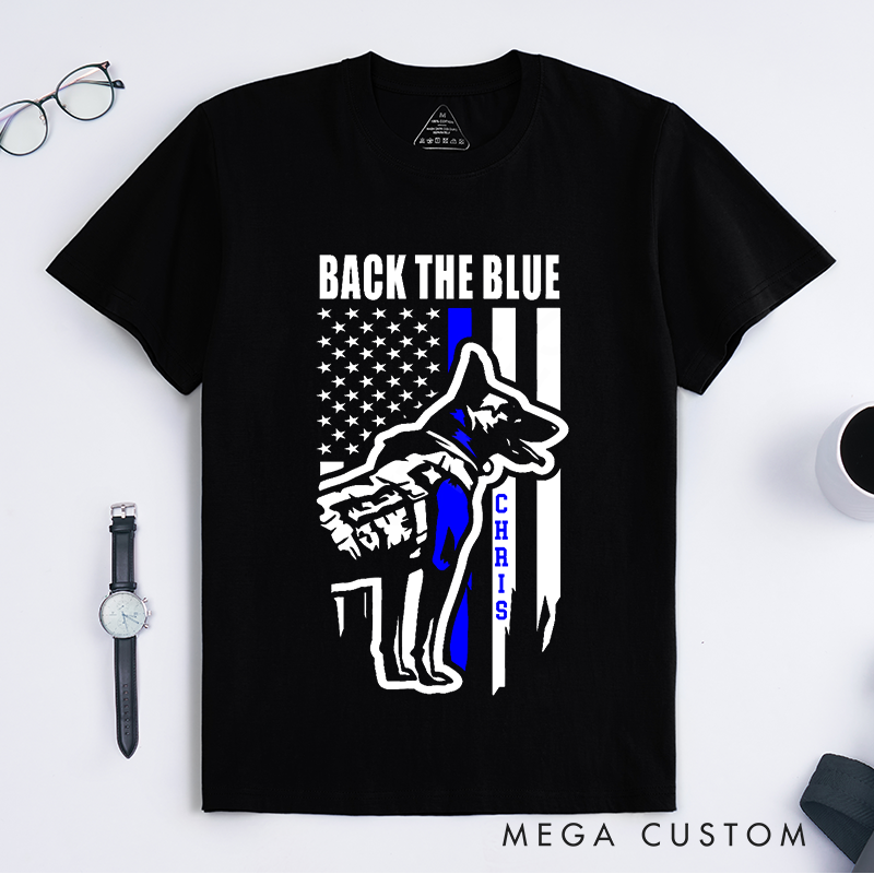 [Copy]Personalized Police Back the Blue K9 Design Gift for Police Officer T-Shirt