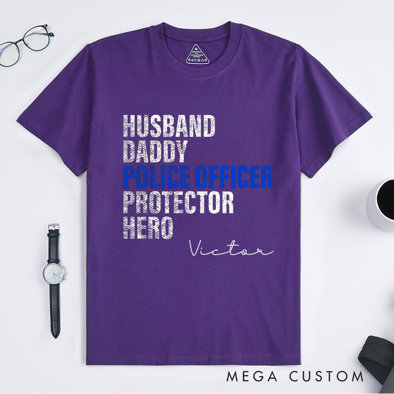 Personalized Minimalist Police Officer Tribute Design Gift for Police Officer T-Shirt
