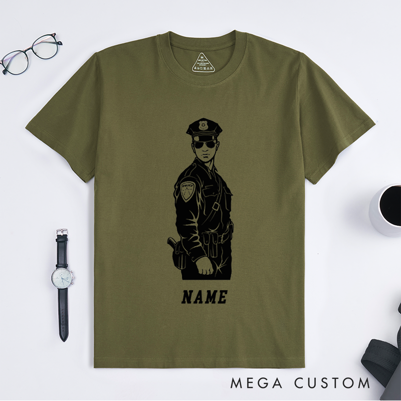 Personalized Classic Police Officer Illustration Design Gift for Police Officer T-Shirt