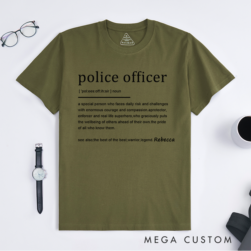 Personalized Police Officer Definition Tribute Design Gift for Police Officer T-Shirt
