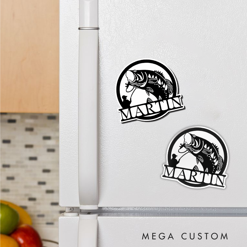 Personalized Fishing Fridge Magnet Durable and Decorative Perfect for Tackle Boxes and Gifts for Fishing Lover