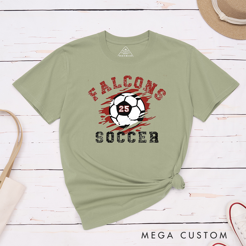 Personalized Soccer T-Shirt with Custom Team Name and Number Design