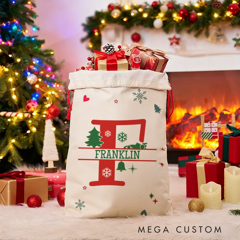 Personalized Racing Letter Sack Custom Name Gift Bag Unique Christmas Bag for Racers and Racing Lovers