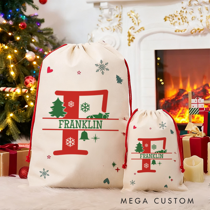 Personalized Racing Letter Sack Custom Name Gift Bag Unique Christmas Bag for Racers and Racing Lovers