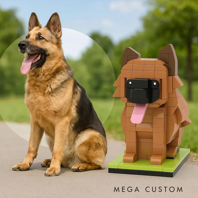 Personalized Custom Human & Cat Brick Figure Set - Personalized 2-Piece Minifigure Building Blocks, Custom Photo Pet & Owner Gift
