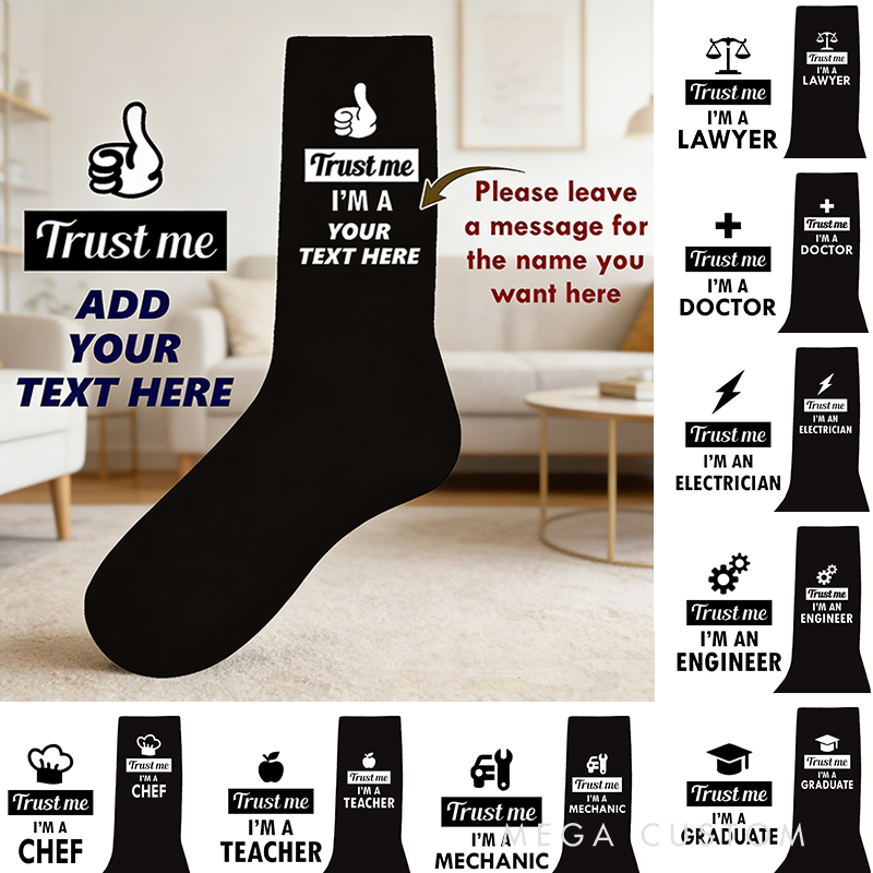 Personalized Occupation Socks with Custom Career Design Funny Gifts