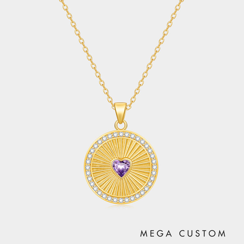 Personalized Heart-Shaped Birthstone Dial Necklace A Gift for Your Beloved   925 Sterling Silver Necklace