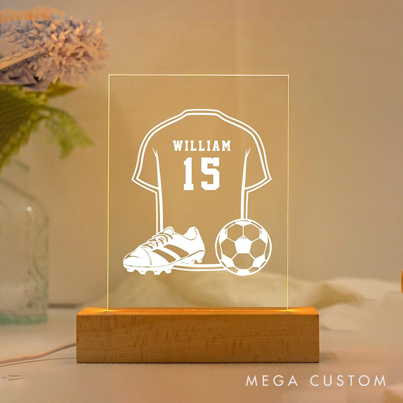[Copy]Personalized Baseball Jersey, Glove, and Ball Design LED Night Light with Custom Player Name and Number