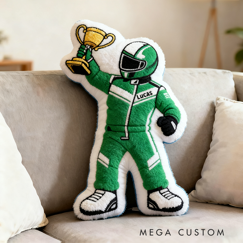 Personalized Award Racer Pillow Custom Name 3D Graphic Print Cushion Gift for Racers and Racing Lovers