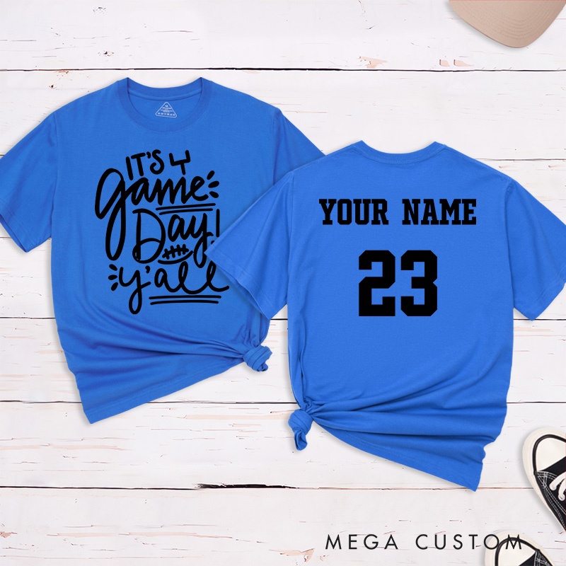 Personalized American Football and Rugby T-Shirts Featuring Custom Name and Number for Game Day Vibes